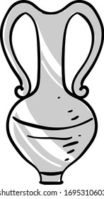 Long metallic vase, illustration, vector on white background