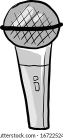 Long microphone, illustration, vector on white background.