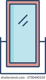 Diseño de icono de color lineal de espejo largo