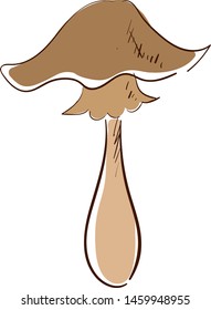 Long mushroom, illustration, vector on white background.