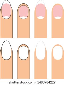 Long Nails Short Nails Vector Illustration Set
