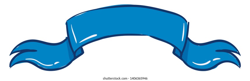 It is a long, narrow piece of colored cloth or paper, usually use for decoration or tying something. , vector, color drawing or illustration. 