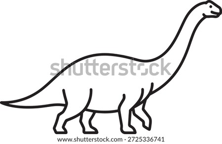 Long Neck Dinosaur Silhouette Icon Vector Prehistoric Creature Dinosaurs Jurassic Reptile Fossil Ancient Wildlife Logo Symbol Sign Illustration