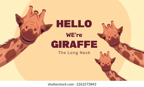 long neck giraffe animal illustration vector design. Perfect for animal keepers, safari, and animal lovers.