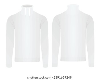 Long  neck and roll neck t shirt. vector illustration