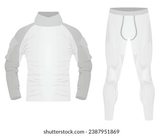 Long neck t shirt and leggings. vector