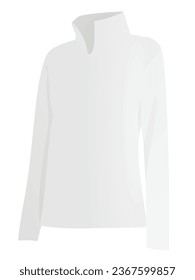 Long neck t shirt side view. vector
