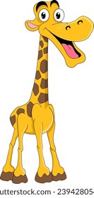The long necked giraffe is laughing happily, creative illustration draw