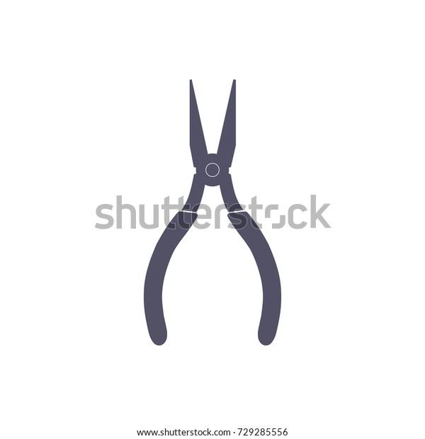 long nose pliers vector flat illustration on\
white background