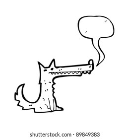 caricatura del lobo de nariz larga