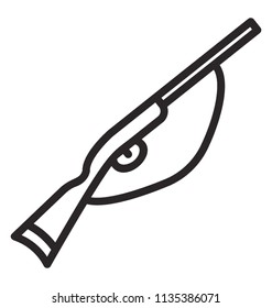 
A long nozzle weapon to fire depicting hunting gun 
