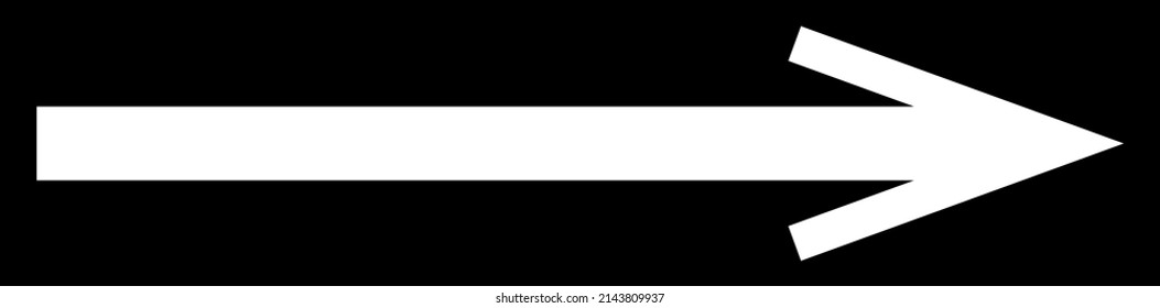 Flecha larga, oblonga derecha, cursor, elemento puntero, gráfico vector de forma