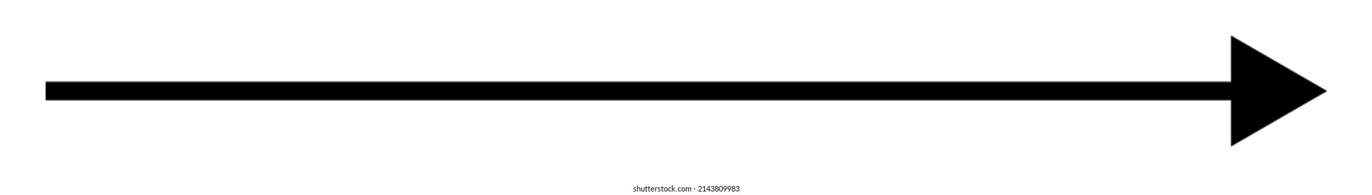 Long, oblong right arrow, cursor, pointer element, shape vector graphic