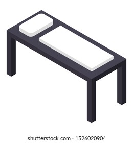 Long one person bed icon. Isometric of long one person bed vector icon for web design isolated on white background