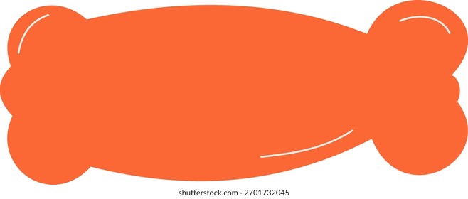 Long orange simple horizontal speech bubble shape, vector banner text box element design.
