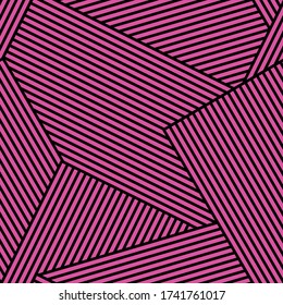 Long overlaying black-pink lines pattern