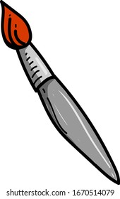 Long paint brush, illustration, vector on white background.