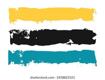 Long paint brush strokes element set. Grunge stroke spreads design. Abstract and rough textured brushes.