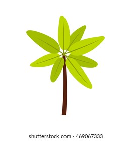 Long palm icon in flat style isolated on white background. Flora symbol