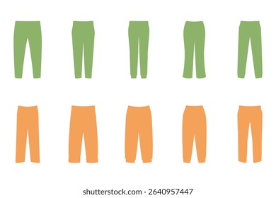 Long Pants Icon Set Design