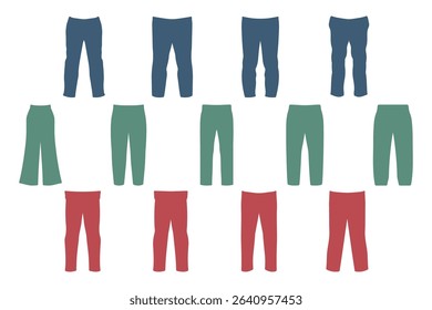 Long Pants Icon Set Design