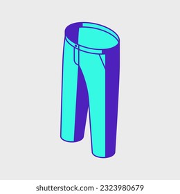 long Pants isometric vector illustration