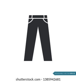 Long Pants Jeans Icon Vector Template Flat Design Illustration Design