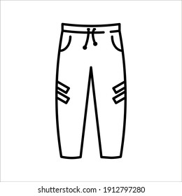 Long Pants Jeans Symbol Vektorvorlage Flaches Design auf weißem Hintergrund. farbeditierbar