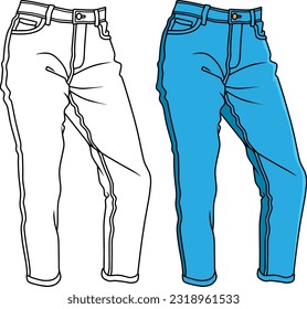 lange Hose, Vektorgrafik einzeln auf weißem Hintergrund