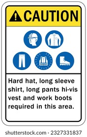 Long pants and sleeve safety sign and labels