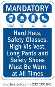 Long pants and sleeve safety sign and labels