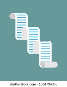 Long paper list isolated. Lots of items. to-do list Cartoon style vector