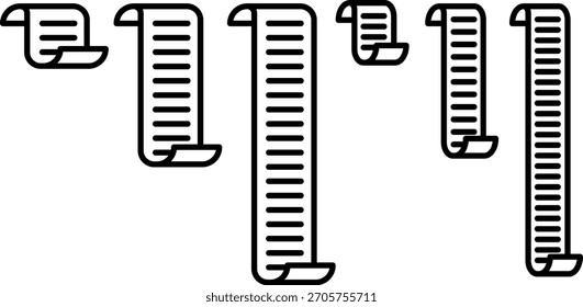 Long Paper Receipt List Scroll Line Illustration