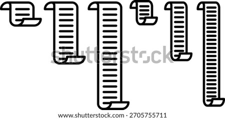 Long Paper Receipt List Scroll Line Illustration