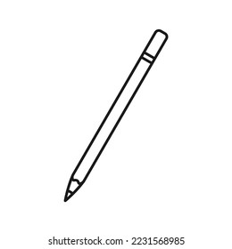 Long pencil outline icon in trendy design style. Stationery symbol vector illustration. The best editable graphic resources for many purposes. Suitable for websites, logos, and ui.