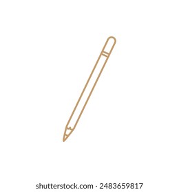 Long pencil outline icon in trendy design style. Stationery symbol vector illustration. The best editable graphic resources for many purposes.
