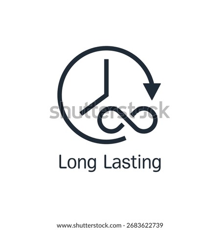 Long period of time. Long lasting. Vector linear icon illustration isolated on white background.
