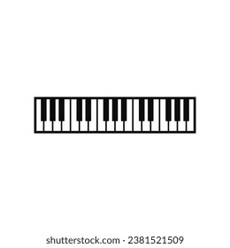 Lange Klaviertastatur. Vektorgrafik auf weißem Hintergrund.