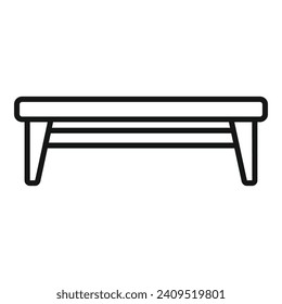 Long picnic bench icon outline vector. Plan space furniture. Patio deck