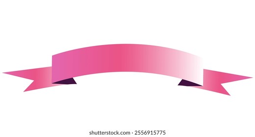 Long Pink ribbon for heading design giving surprise and important feeling