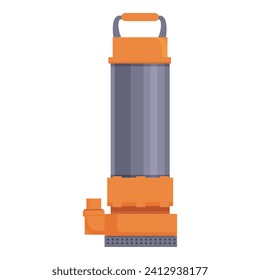 Long pipe submersible pump icon cartoon vector. Aquatic liquid. Pipe gear