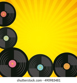 long play disk pop art style vector illustration design