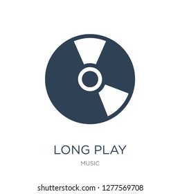 long play icon vector on white background, long play trendy filled icons from Music collection, long play vector illustration