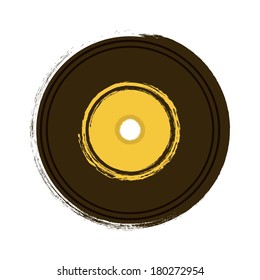Long PLay retro disc on white background, vector illustration