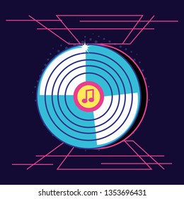 long play retro style