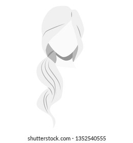 Long ponytail flat illustration on white