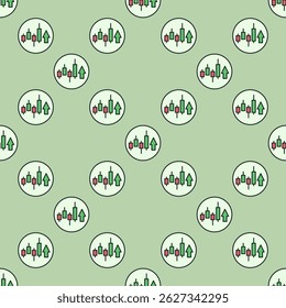 Long Position Cryptocurrency Trading vector concept colored round seamless pattern