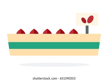 Long pot with Flower seeds  vector flat material design isolated on white