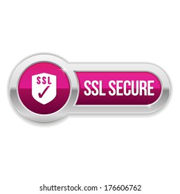 Long purple secure button with metallic border