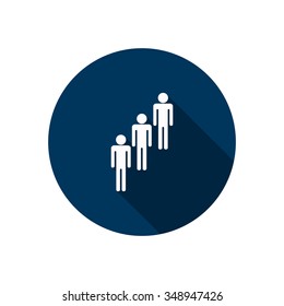 Long Queue icon, vector illustration. Modern design. Flat design style